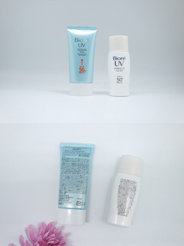 Biore UV Aqua Rich vs Biore UV Perfect Face Milk Sunscreen, Mana yang Lebih Bagus? combine