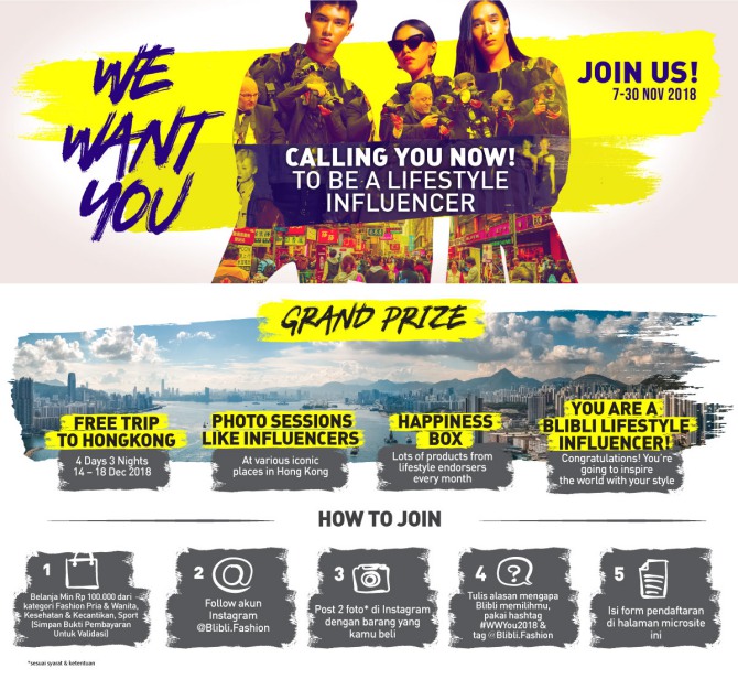 Be A Lifestyle Influencer with Blibli We Want You!