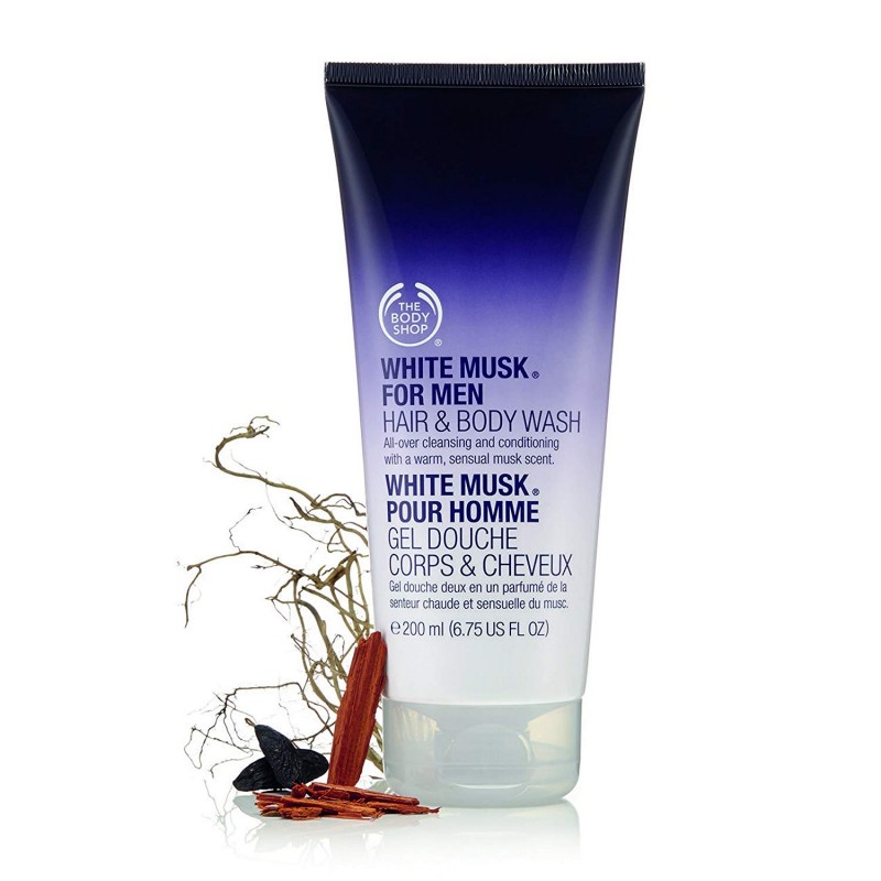 THE BODY SHOP WHITE MUSK FOR MEN HAIR AND BODY WASH