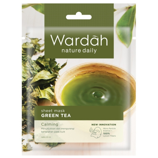 MASKER WAJAH LOKAL - WARDAH NATURE DAILY SHEET MASK GREEN TEA