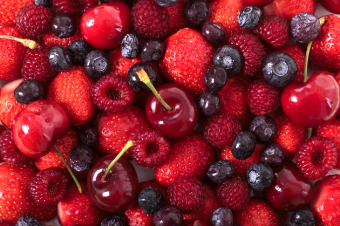 Mixed berries closeup